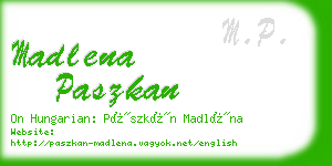 madlena paszkan business card